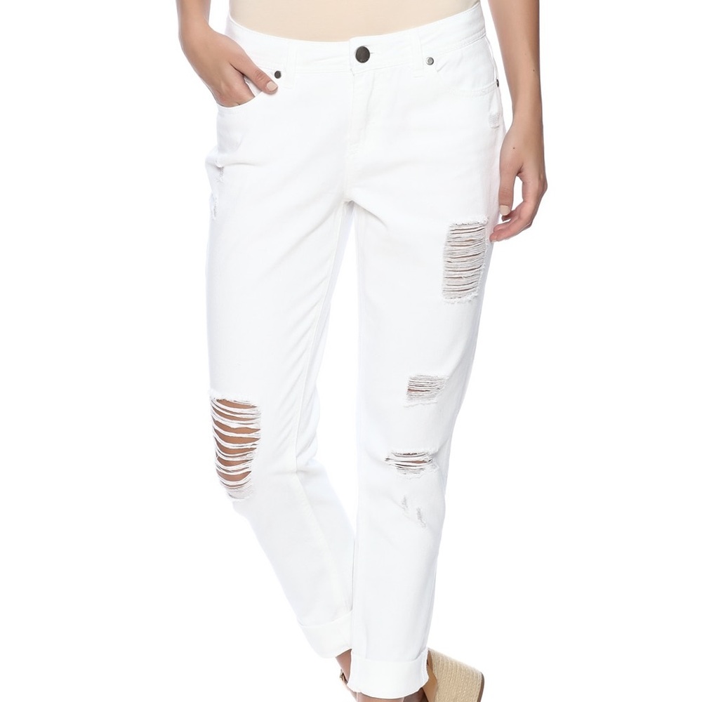 White Elan Ripped Jeans